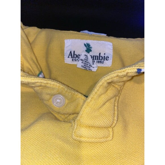Abercrombie & Finch Yellow Striped Golf Short Sleeve Polo Mens Size M - Picture 3 of 5